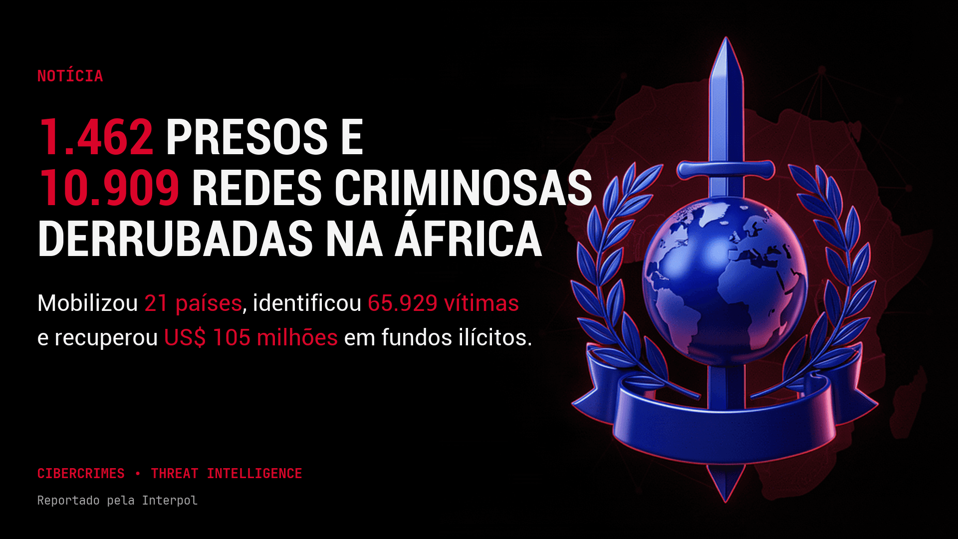 Operação Serengeti III: 1.462 presos, 10.909 redes criminosas derrubadas e US$ 105 milhões recuperados